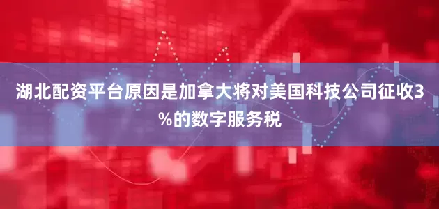 湖北配资平台原因是加拿大将对美国科技公司征收3%的数字服务税