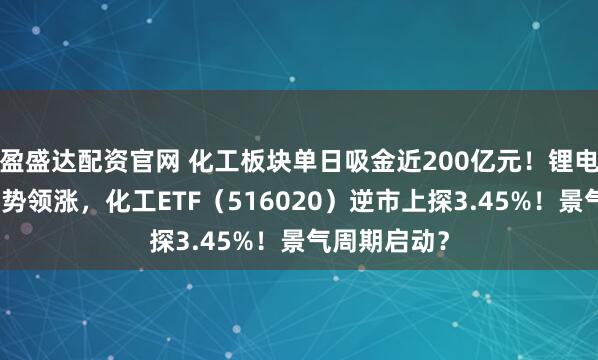 盈盛达配资官网 化工板块单日吸金近200亿元！锂电、磷化工强势领涨，化工ETF（516020）逆市上探3.45%！景气周期启动？